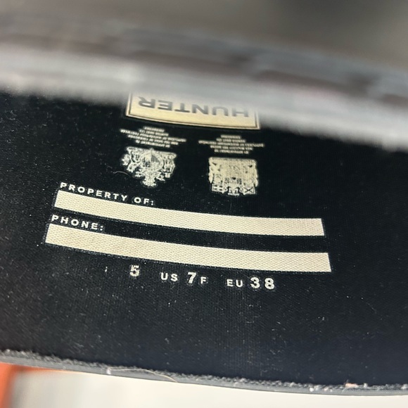 Hunter Tall Black Rain Boots Size 7 - Picture 6 of 6